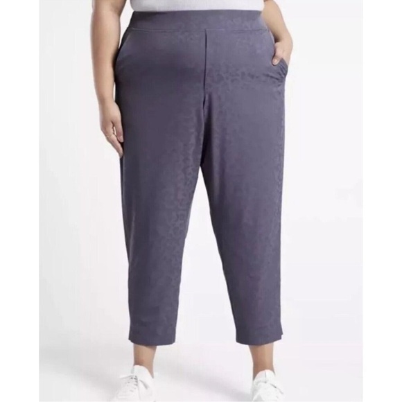 Athleta Brooklyn Textured Ankle Pant Trouser Leopard Animal Print Medieval Plus - Picture 1 of 16